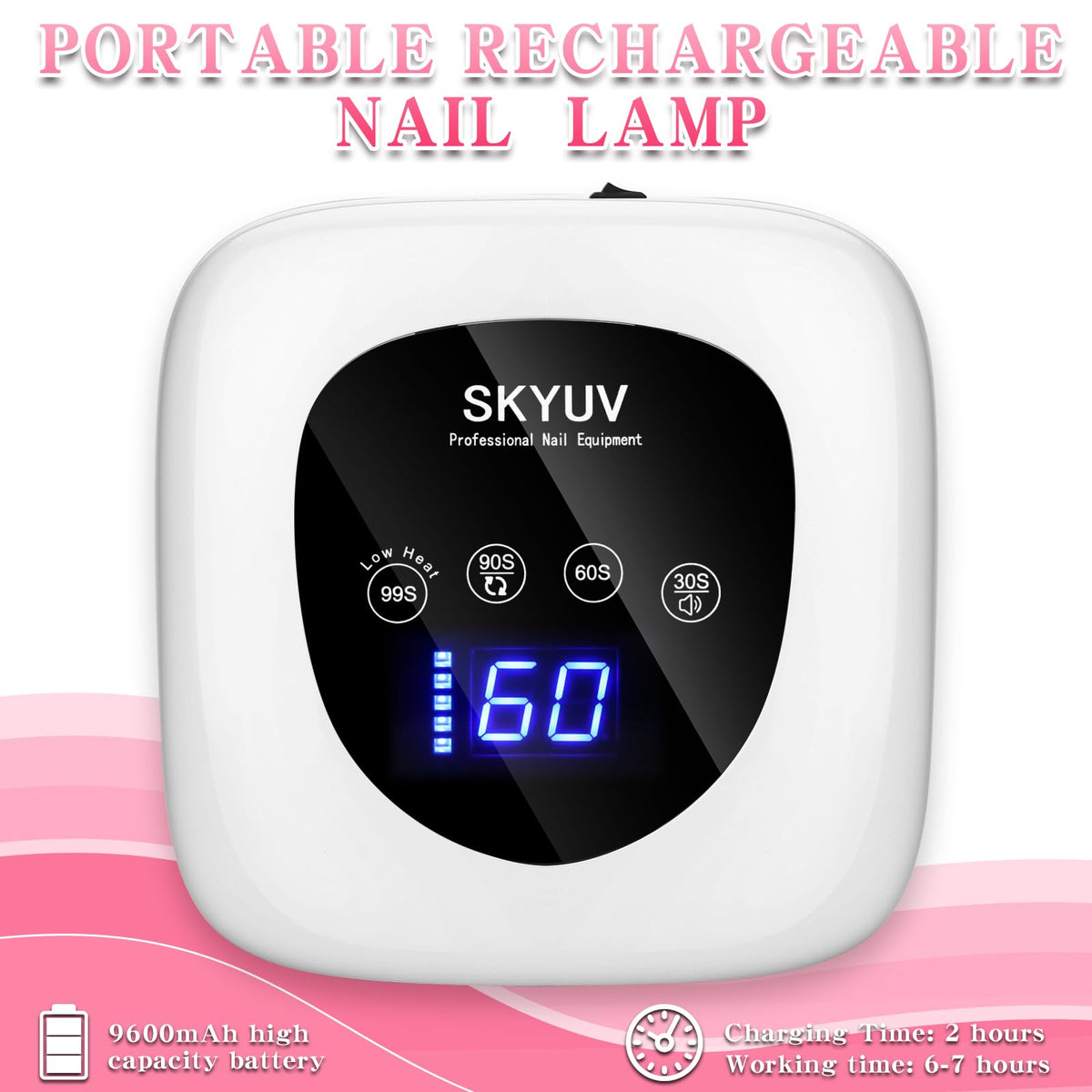 SKYUV fast-drying gel nail lamp supports base, color, and top coats.