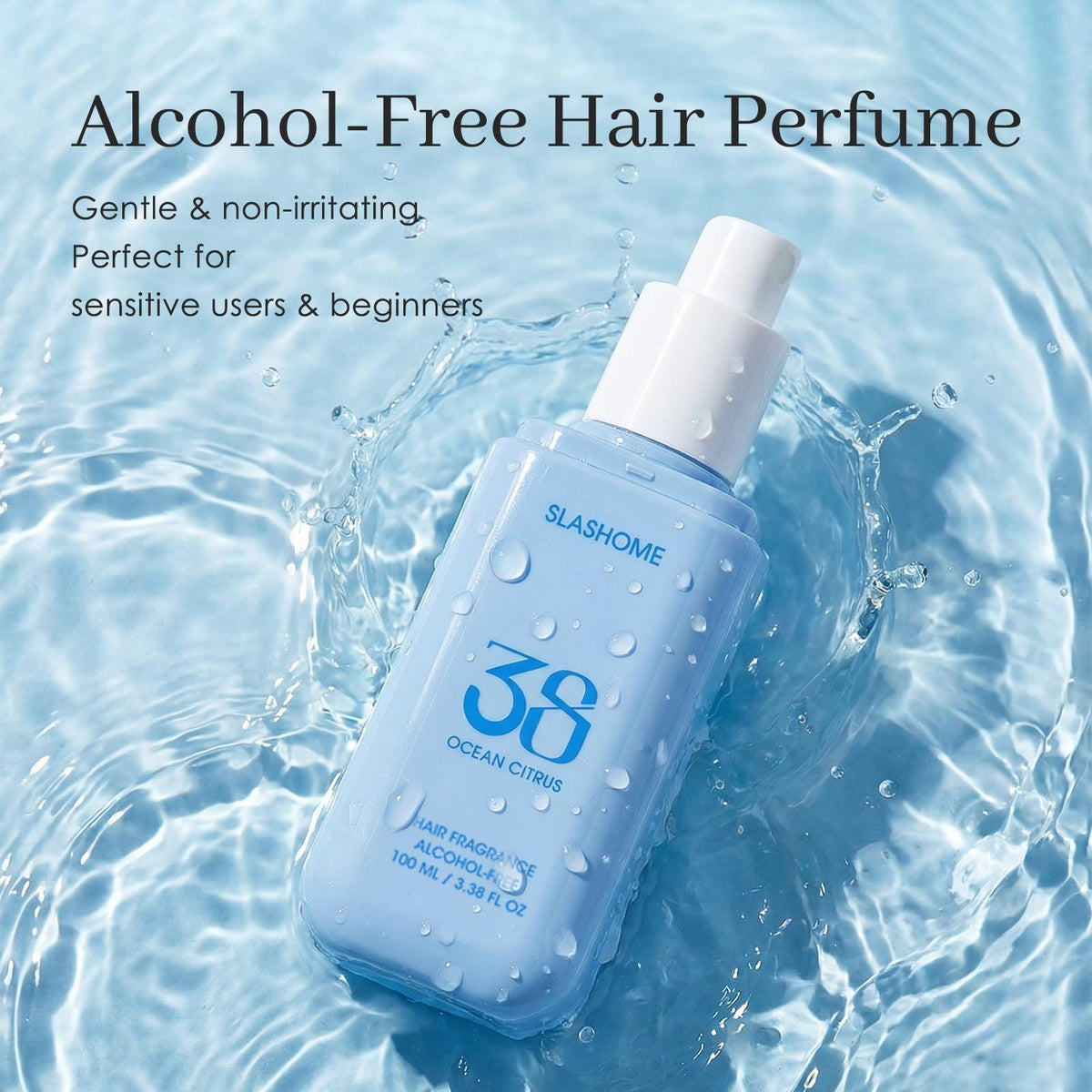 Slashome Citrus Ocean alcohol-free formula protects hair from dryness