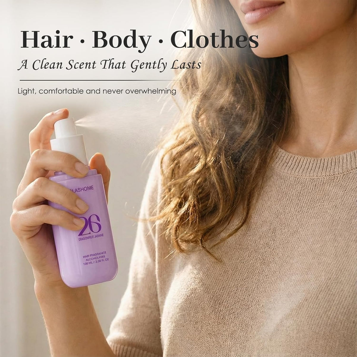 Daily-use hair fragrance suitable for various hair types and color-treated hair.