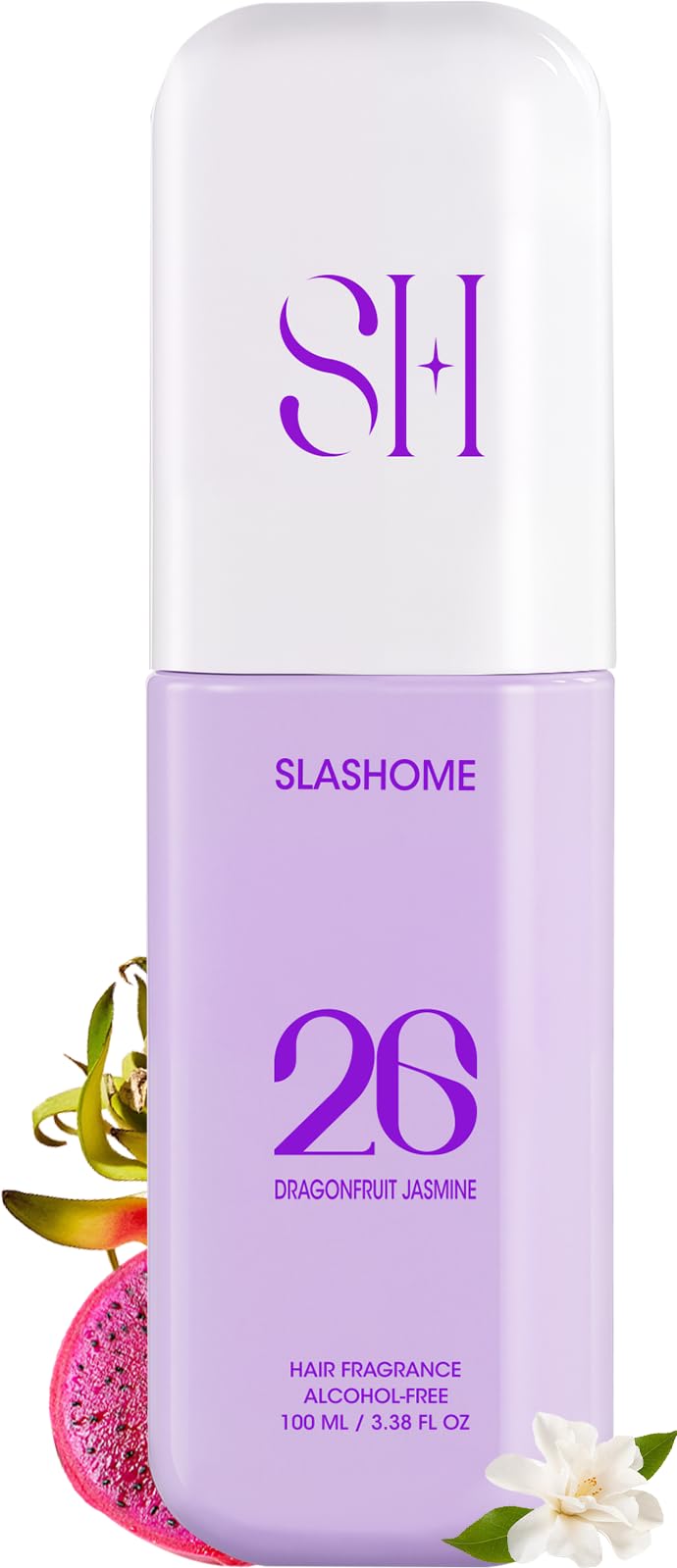Slashome Dragonfruit Jasmine hair perfume bottle showing subtle, long-lasting fragrance.