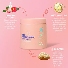 Sleek'e Silk'e Repair Mask creamy texture ready for application on porous hair.