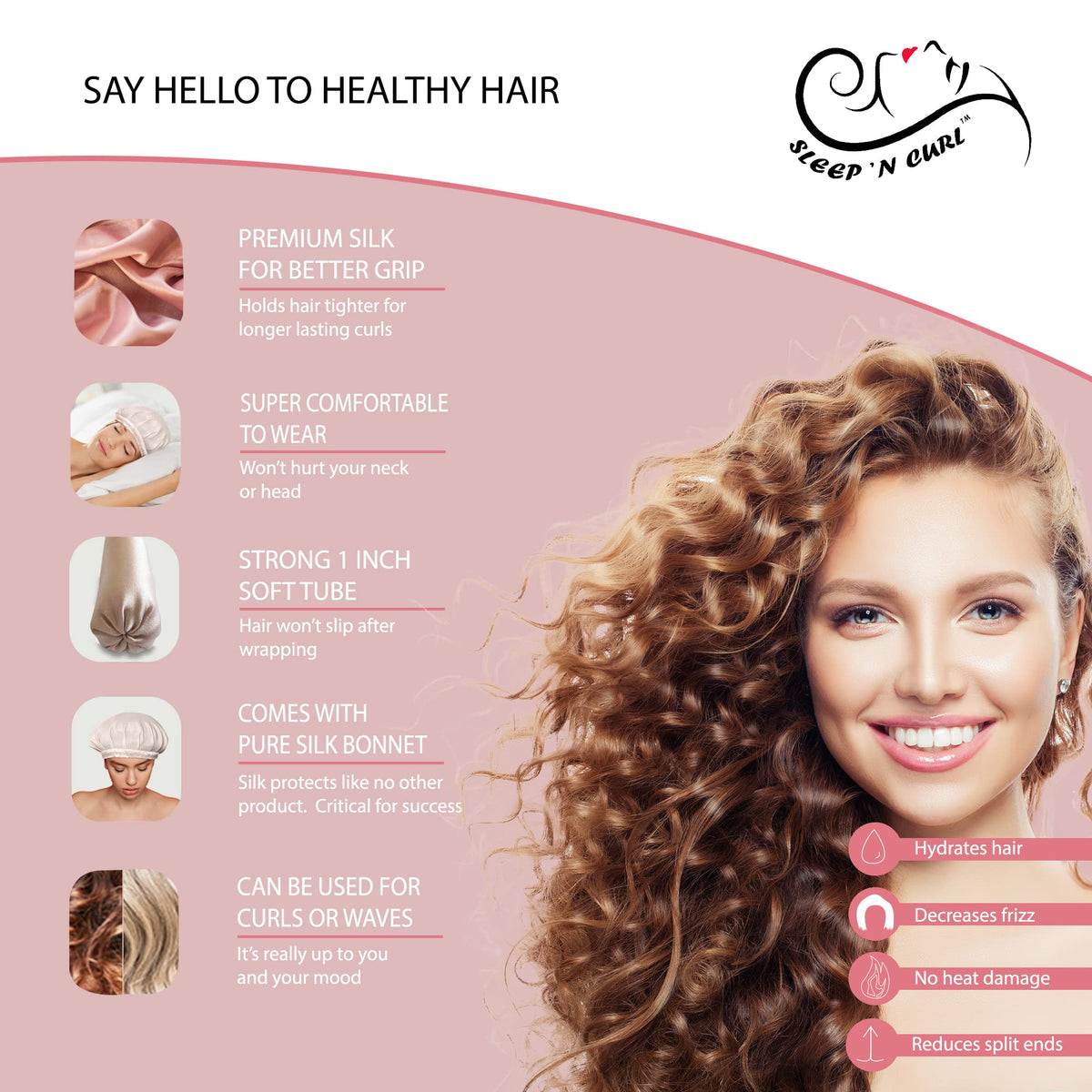 Sleep 'N Curl hair clip keeps the setup stable for overnight use