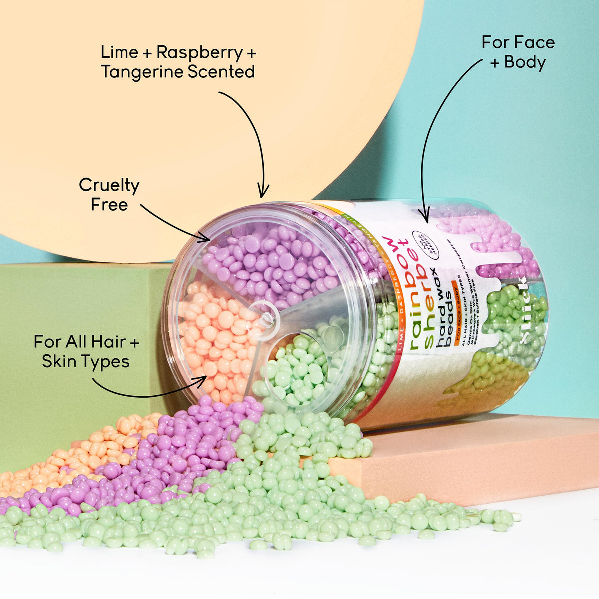 Sliick beads perform stripless waxing without the need for strips.