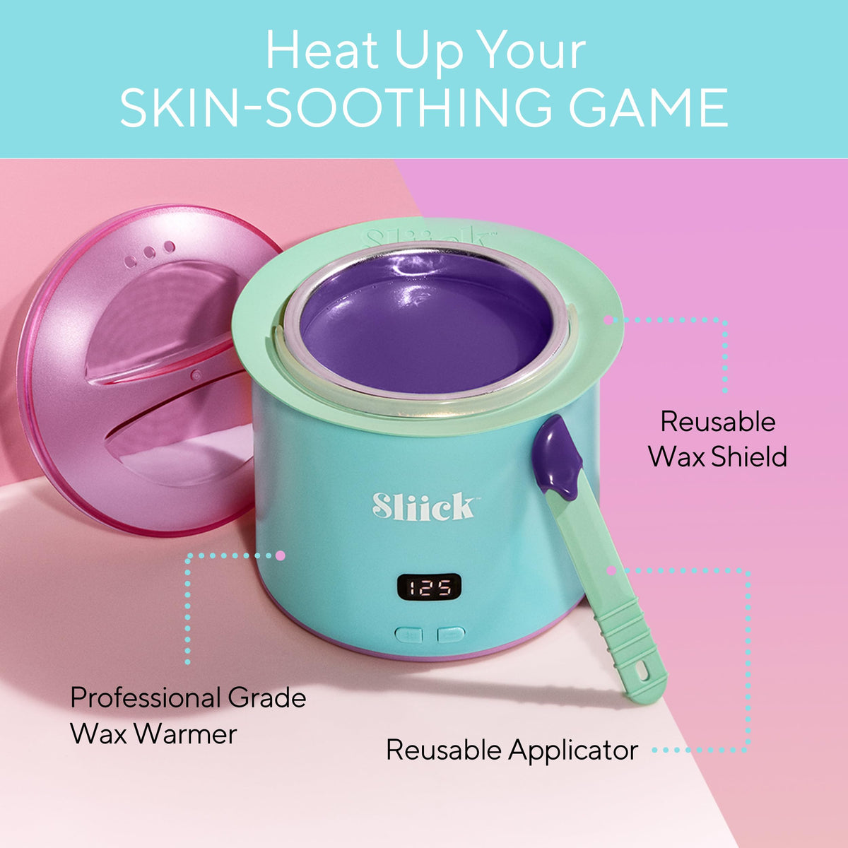 Sliick Pro Wax Warmer with silicone shield for mess-free cleanup
