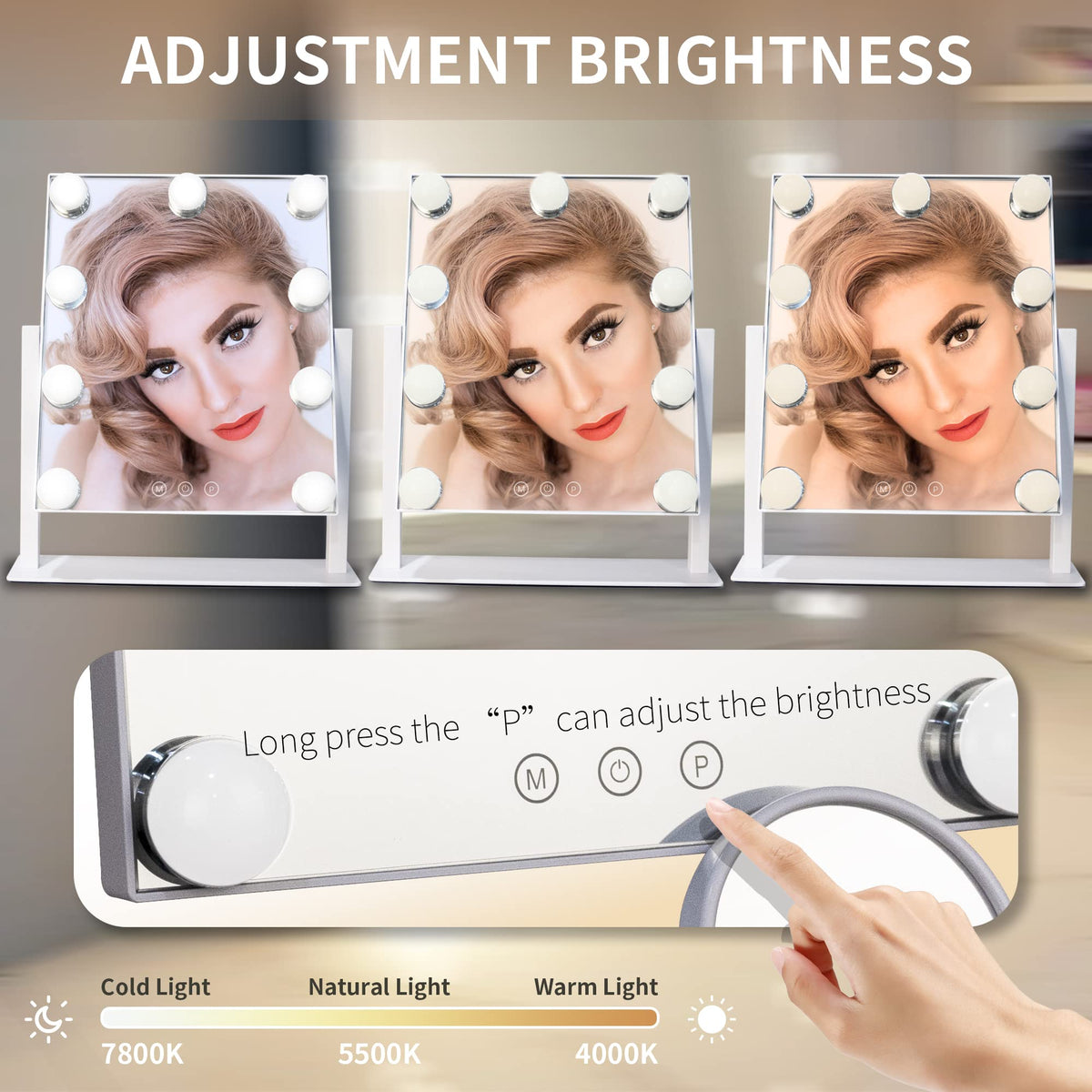 SLIMOON 10X magnifying mirror for precise eyeliner and brows