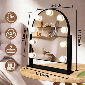 SLIMOON vanity mirror with 10X magnification for detailed makeup.