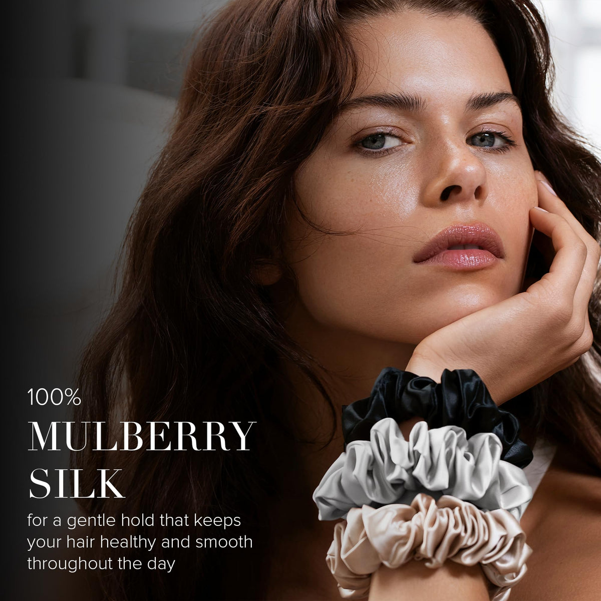 Closeup of blonde silk fabric emphasizing chic accessory for daily and special occasions.