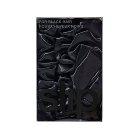 SLIP Back to Basics vanity display with black silk scrunchie set.