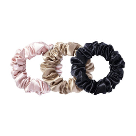 SLIP large silk scrunchie in caramel for hair-friendly color versatility.