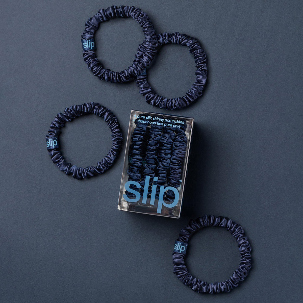 SLIP Skinny Scrunchies support delicate hair with non-slip grip and day-long comfort.