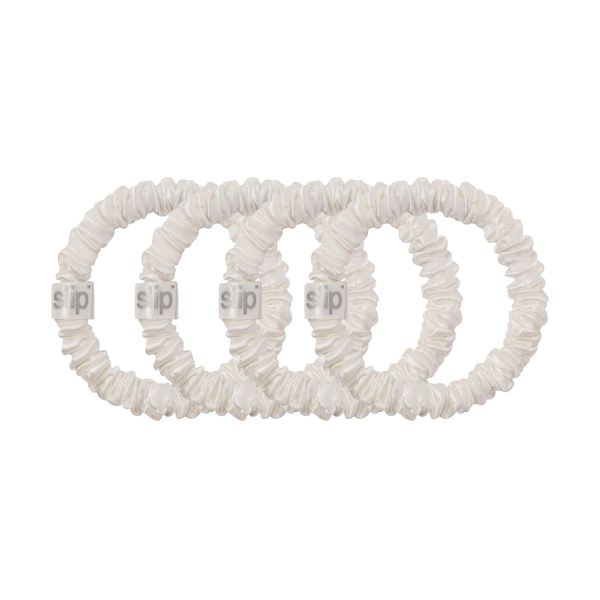 Slip Skinny Scrunchies four-pack showcases premium slipsilk for delicate hair
