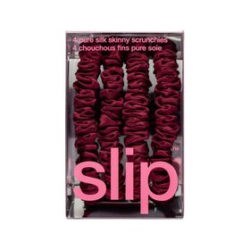 SLIP Skinny Scrunchies maroon packaging-luxury conveys premium quality and care.