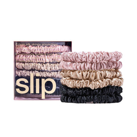 SLIP Skinny Scrunchies Multi pink pack for versatile styling and gentle hair protection.