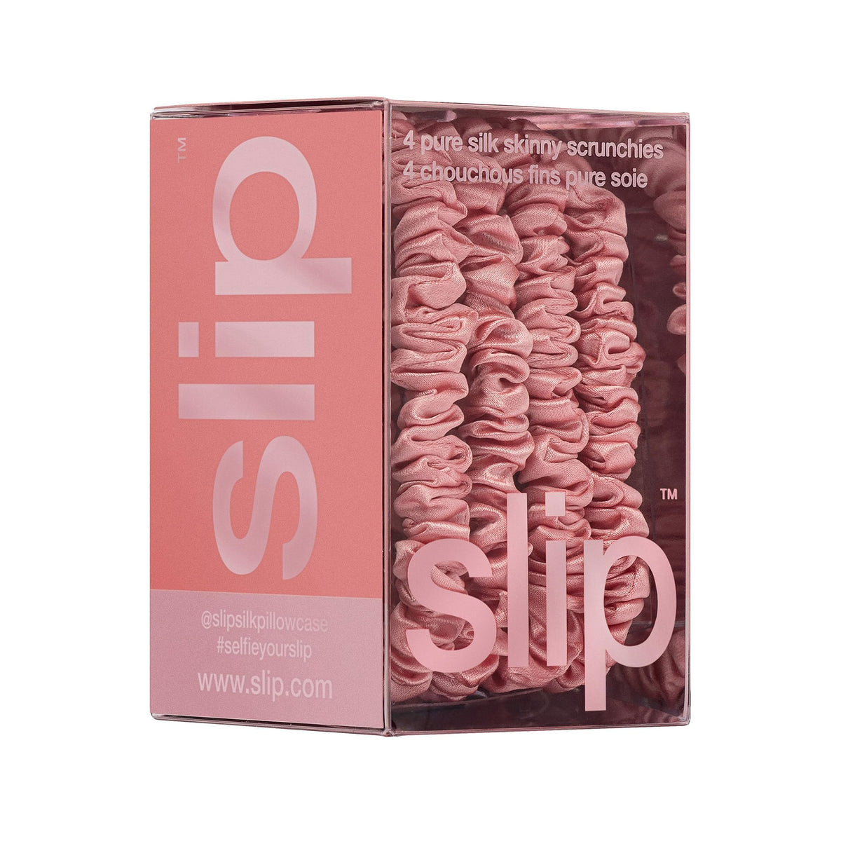 SLIP Silk Scrunchies Rose used to add subtle shine to daily looks