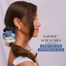 SLIP Skye vanilla silk scrunchie keeps hair smooth and tangle-free.
