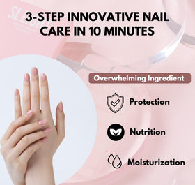SLLIGHT Keratin Defense Nail Patches applying to nails for reinforced strength.