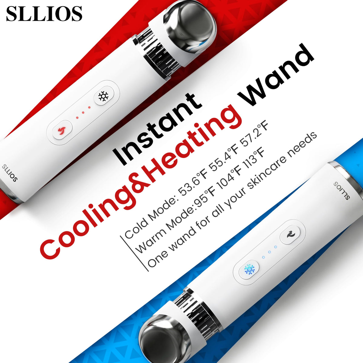 SLLIOS depuffing wand cooling mode close-up for instant relief.