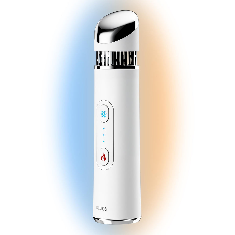 SLLIOS depuffing wand on under-eye area for refreshed look.