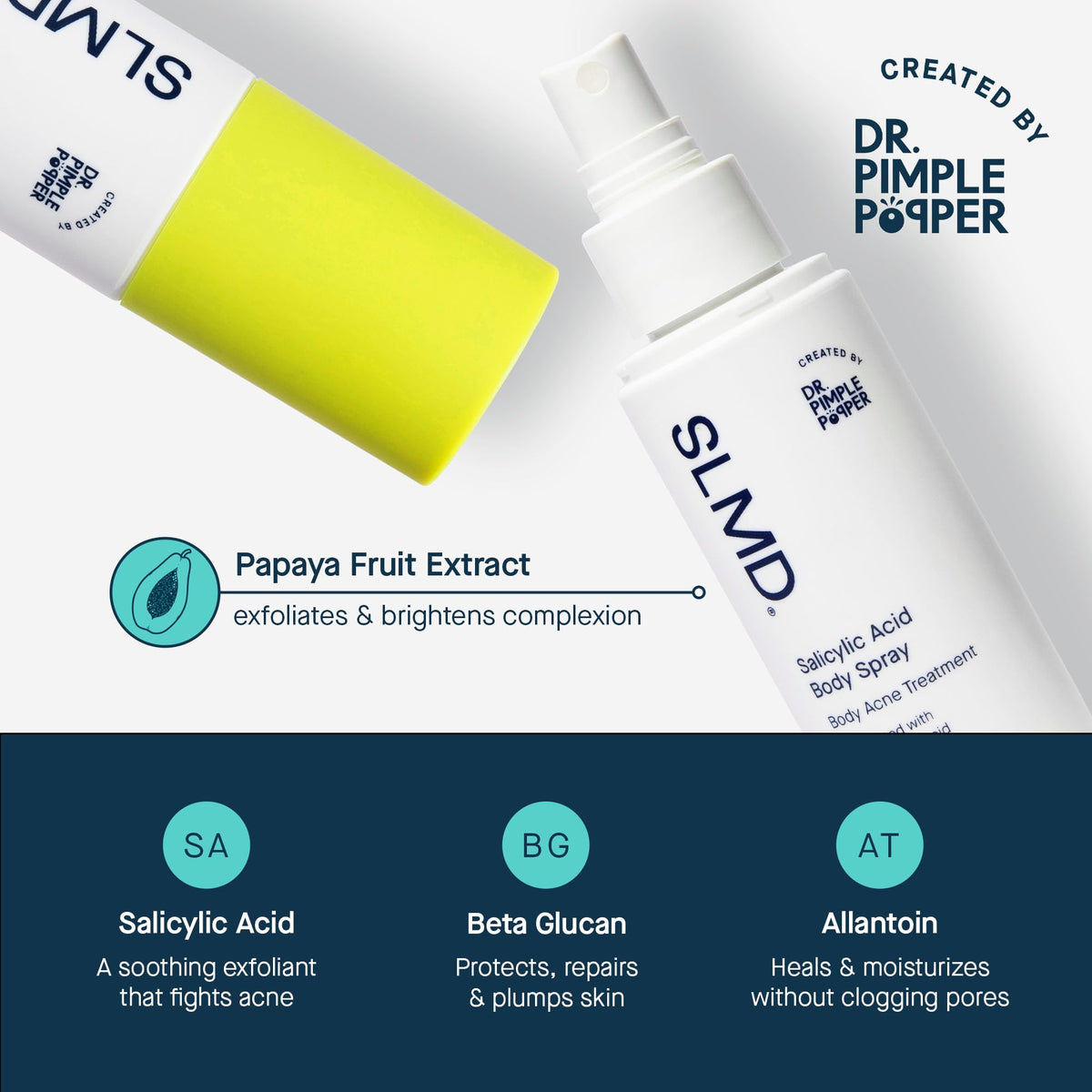 SLMD applying spray on forearm shows easy coverage.