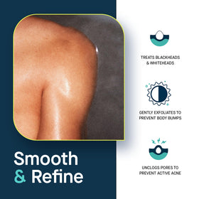 SLMD exfoliating body close-up indicating smoother skin potential.