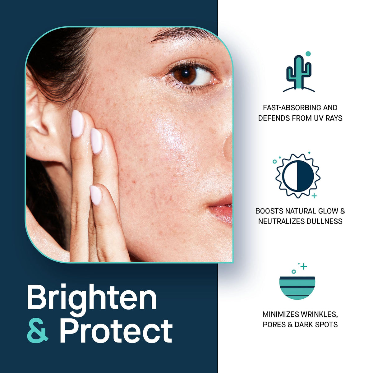 Applying SLMD Vitamin C serum to skin for a brighter, more even tone.