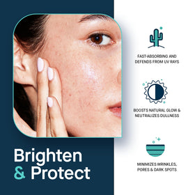 Applying SLMD Vitamin C serum to skin for a brighter, more even tone.