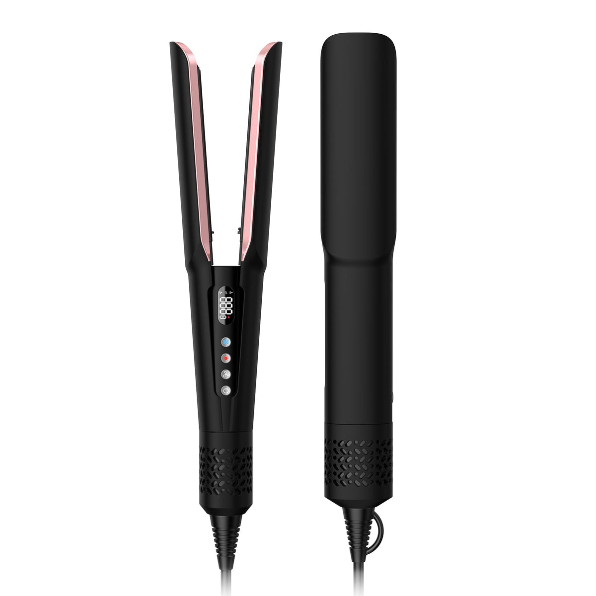 Slopehill 2-in-1 straightener and dryer in hand, ideal for fast styling on damp mornings.
