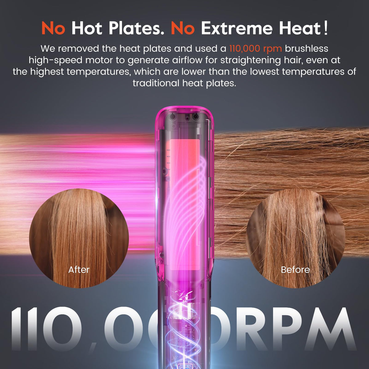 Slopehill turbo airflow for fast drying and frizz control.