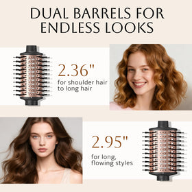Dual-bristle design reduces tangles for a sleek blowout.