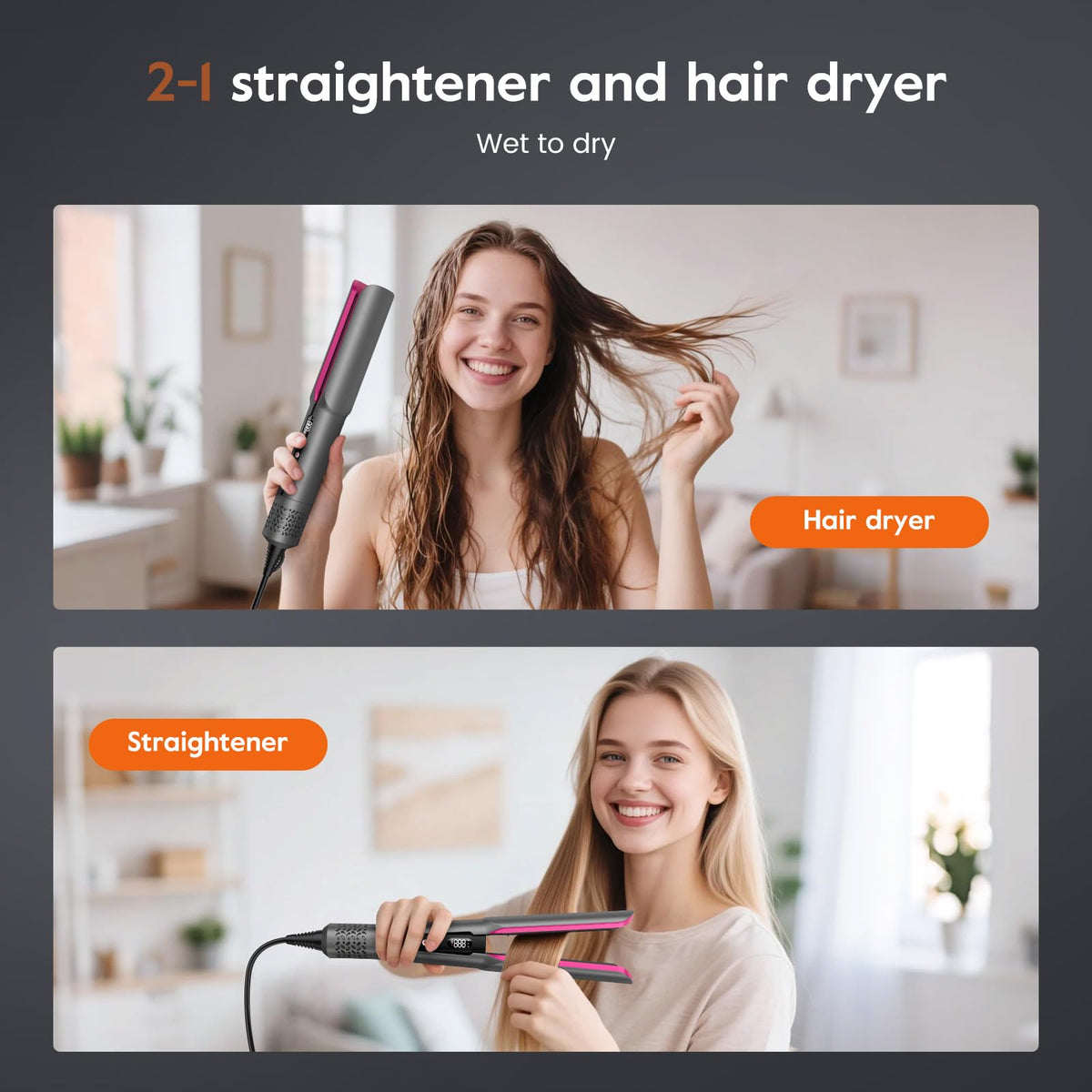 Slopehill smart temperature control tailors heat to your hair type.