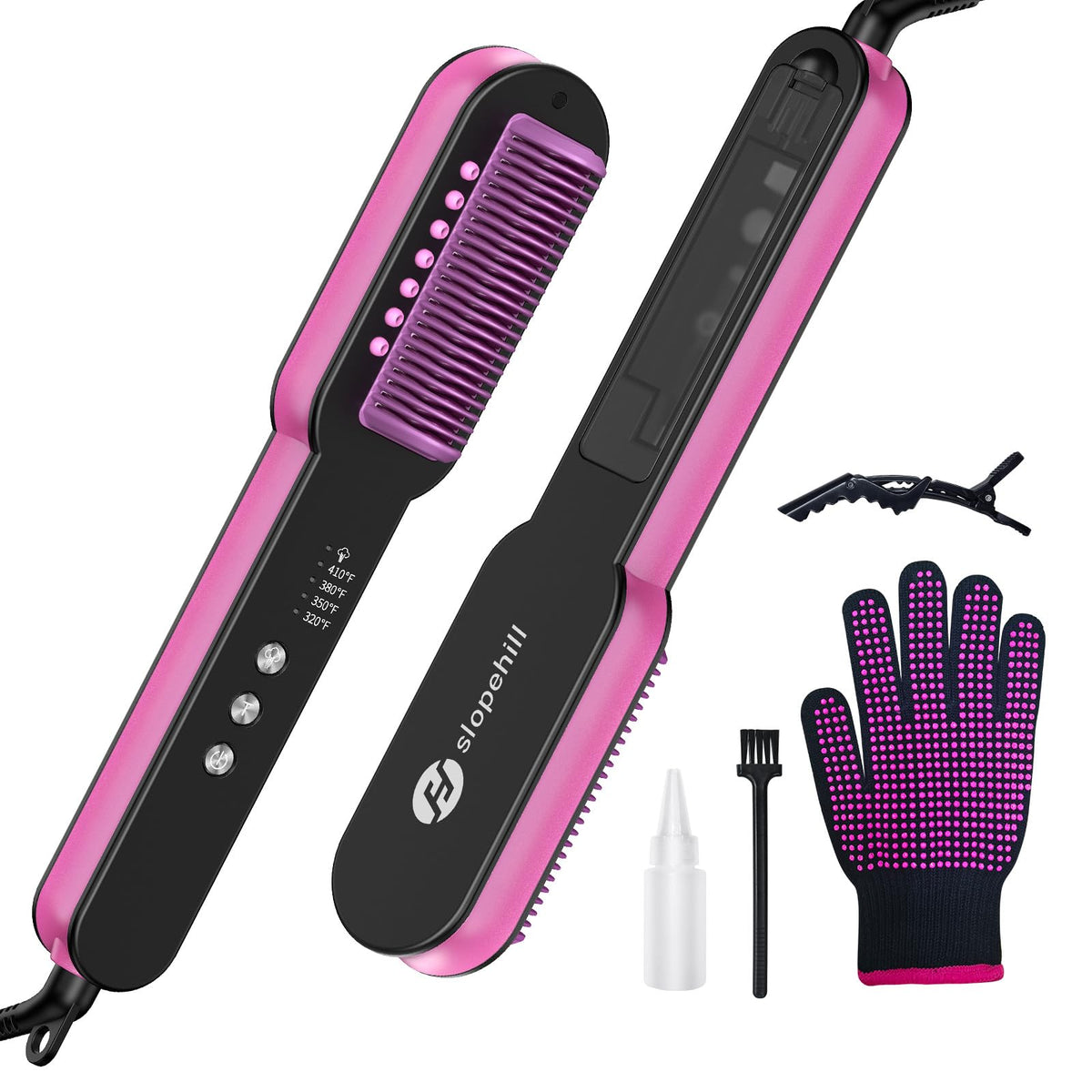 Slopehill steam hair straightener brush heats up quickly for fast daily styling