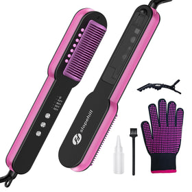 Slopehill steam hair straightener brush heats up quickly for fast daily styling