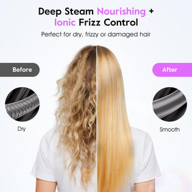 Slopehill ionic steam brush disperses ions for shine and reduced frizz