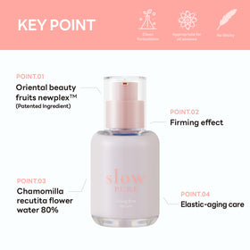 slowPURE lifting serum pump dispenser demonstrates precise, clean application