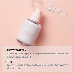 slowPURE lifting serum on a spa-inspired setup with a healthy glow ambiance