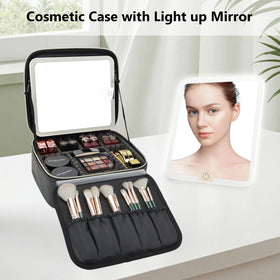 Detachable LED mirror stand on SLUMAZI bag supports flexible angles