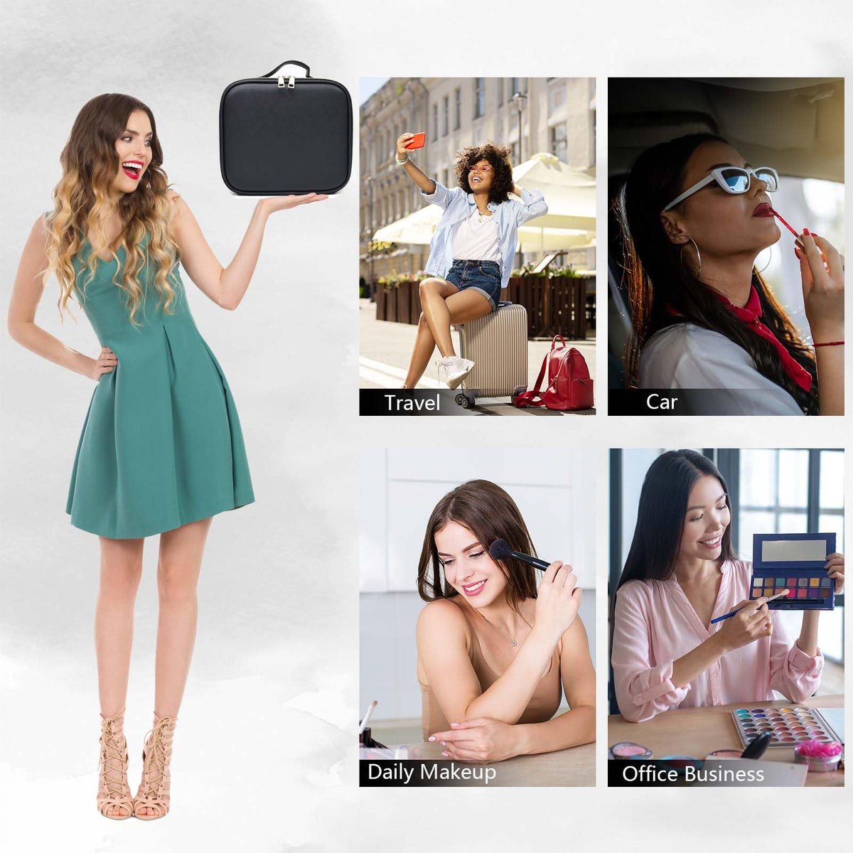 Waterproof PU leather exterior protects SLUMAZI bag during travel
