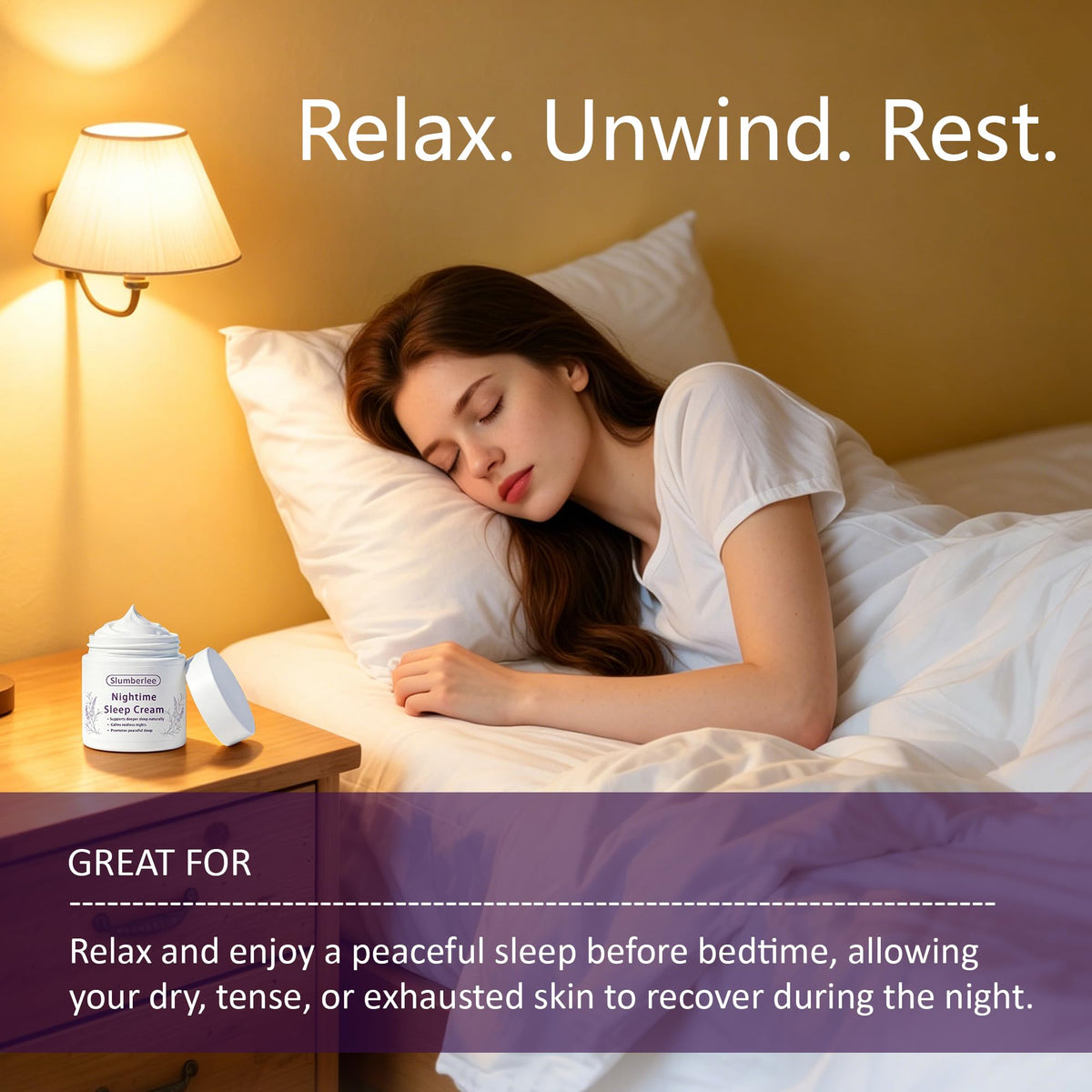 Travel-friendly 100g Slumberlee Sleep Cream jar for home and trips