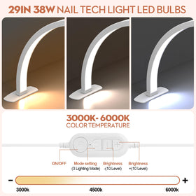 SLYFTE 29-inch half moon provides expansive illumination for intricate nail art.