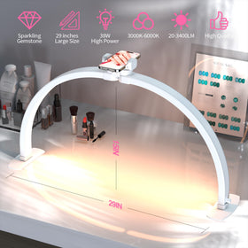 SLYFTE folding half-moon light designed for mobile nail artists and on-site work.