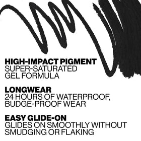 Smashbox Always On Gel Eye Liner pencil-tip close-up enables precise, buildable definition.