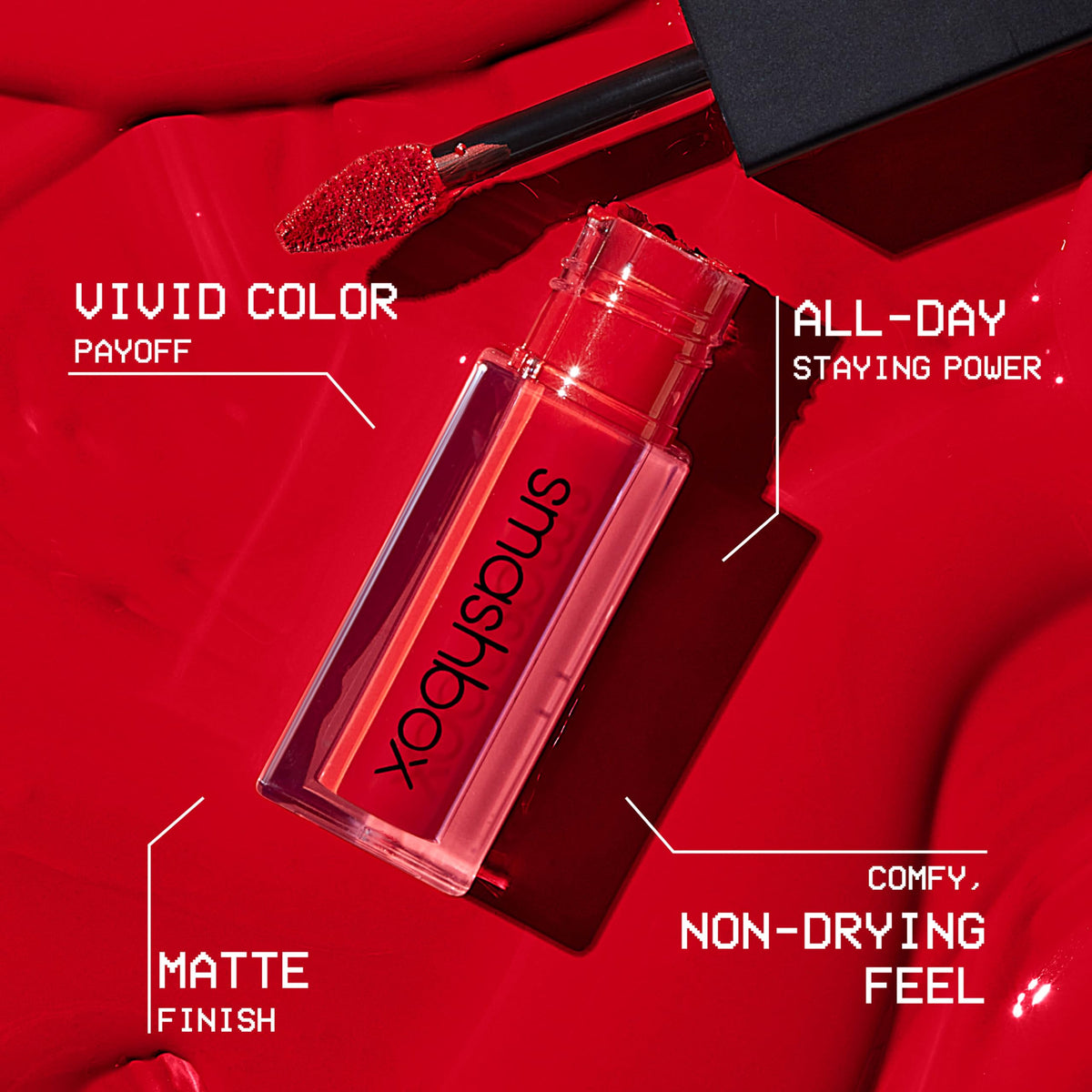 Velvety matte finish defines lips with comfortable wear.