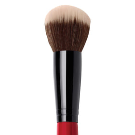 Smashbox Blurring Foundation Brush demonstrates precise blending to sculpt the face.