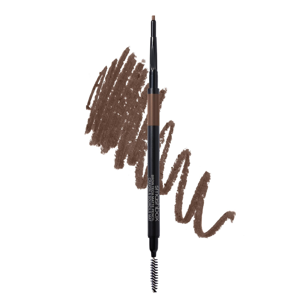 Smashbox Brow Tech Matte Eyebrow Pencil in Brunette creates natural hair-like brow strokes.