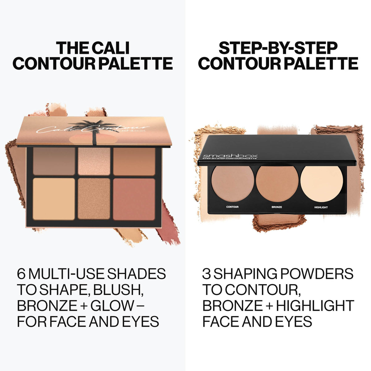 Smashbox Cali Contour Palette pearlescent-bronzer for warm bronze and sun-kissed depth