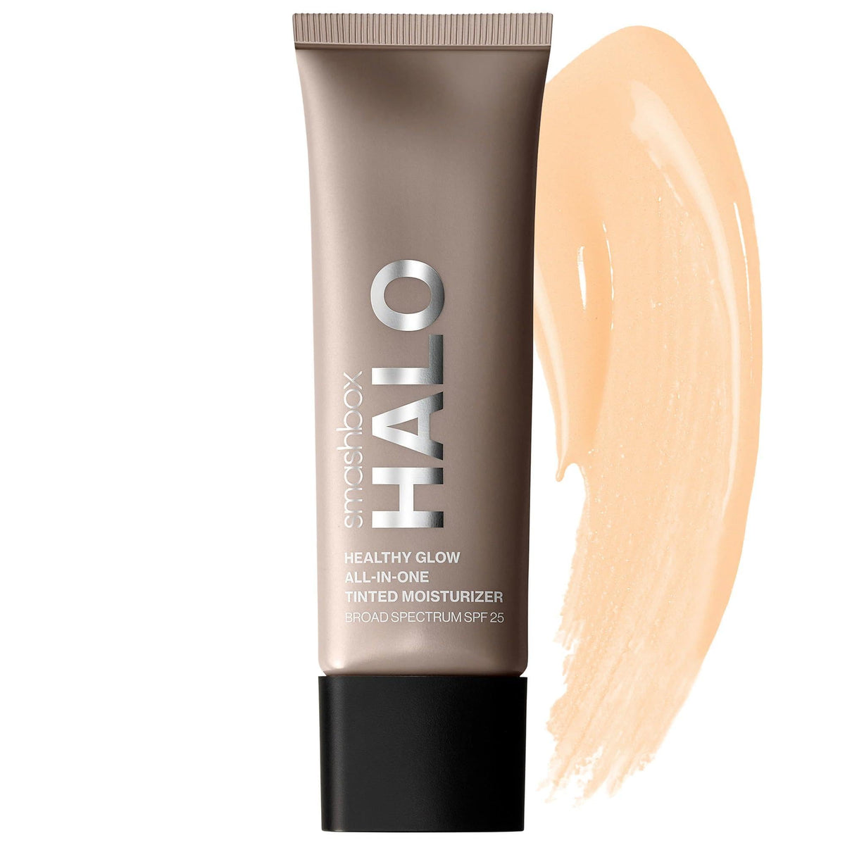 Smashbox Halo Glow tinted moisturizer bottle with dewy, lasting hydration.