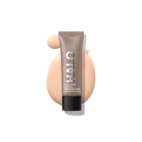 Smashbox Halo Glow tinted moisturizer bottle with dewy hydration for daily radiance.