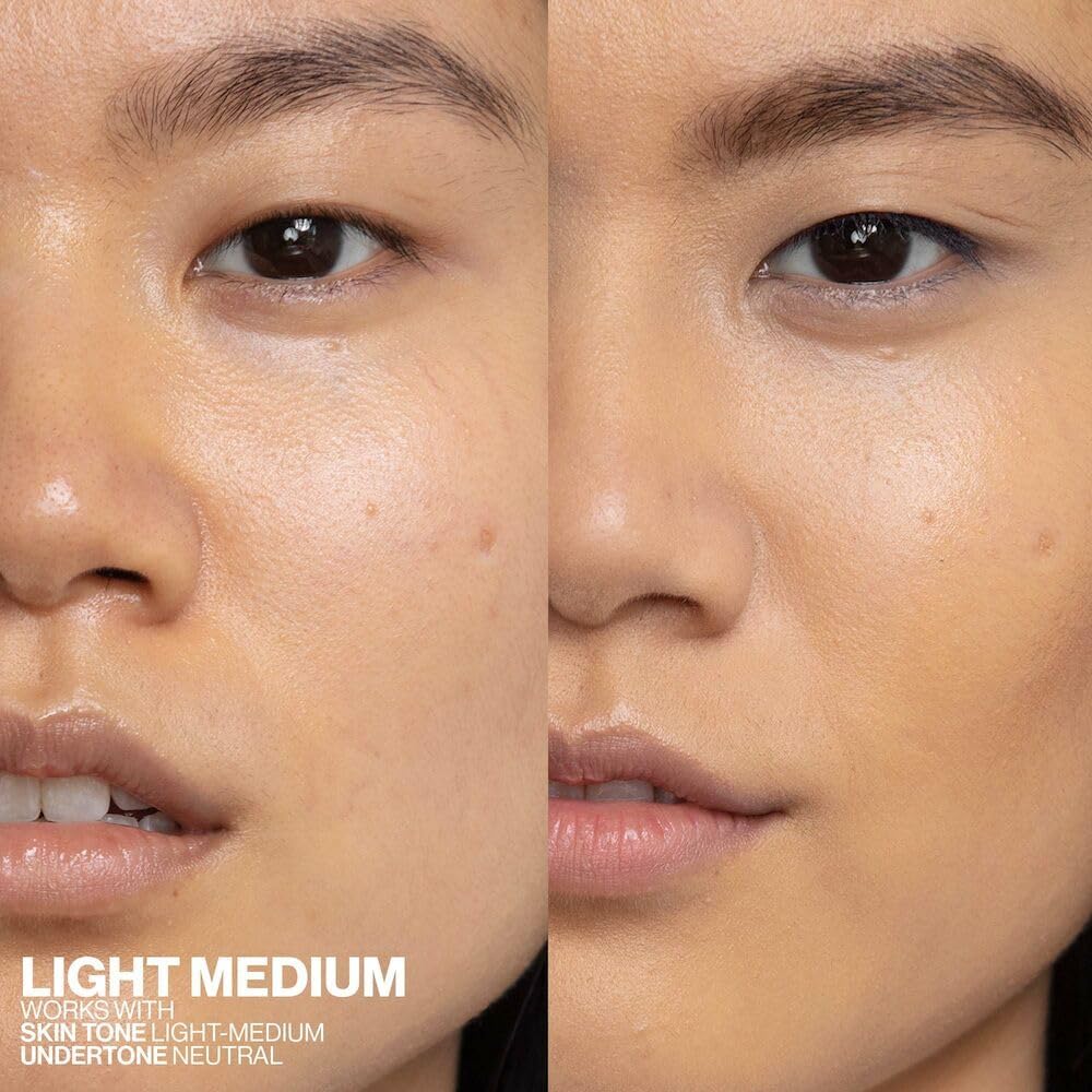 Halo Glow swatch on skin showing natural dewy finish and light to medium coverage