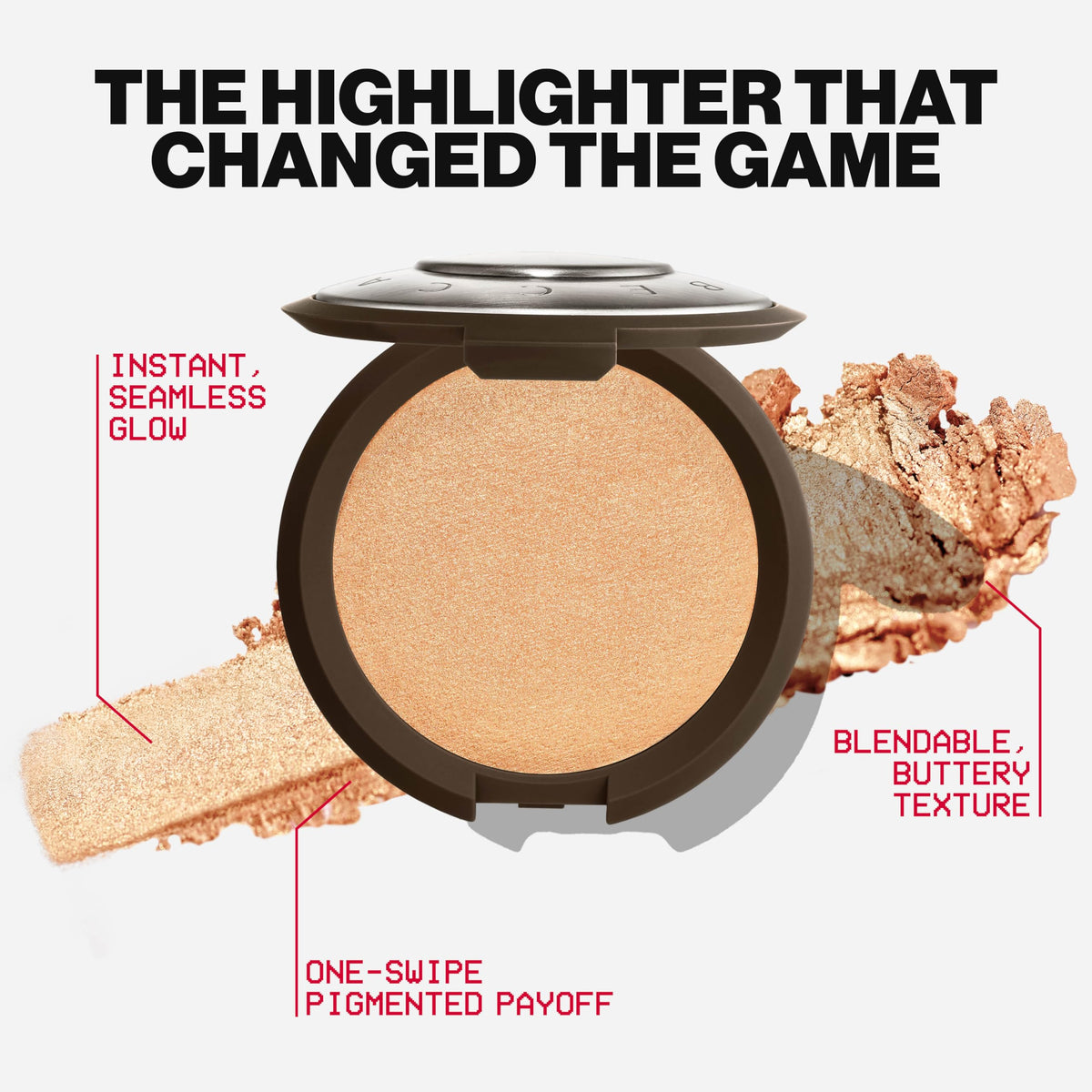 Smashbox Rose Quartz highlighter delivering luminous, velvet finish