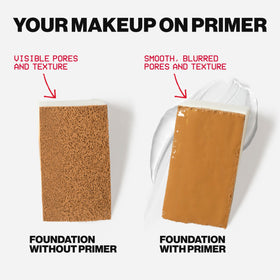 Smashbox travel-size face primer application on the skin